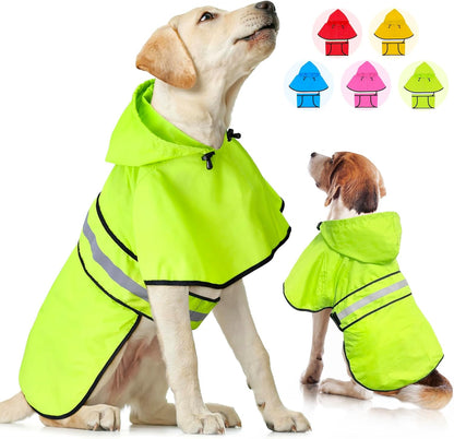 Weesiber Dog Raincoat, Waterproof Dog Rain Jacket with Leash Hole, Lightweight Reflective Pet Rain Coat for Walking (XL, Pink) - Image 11