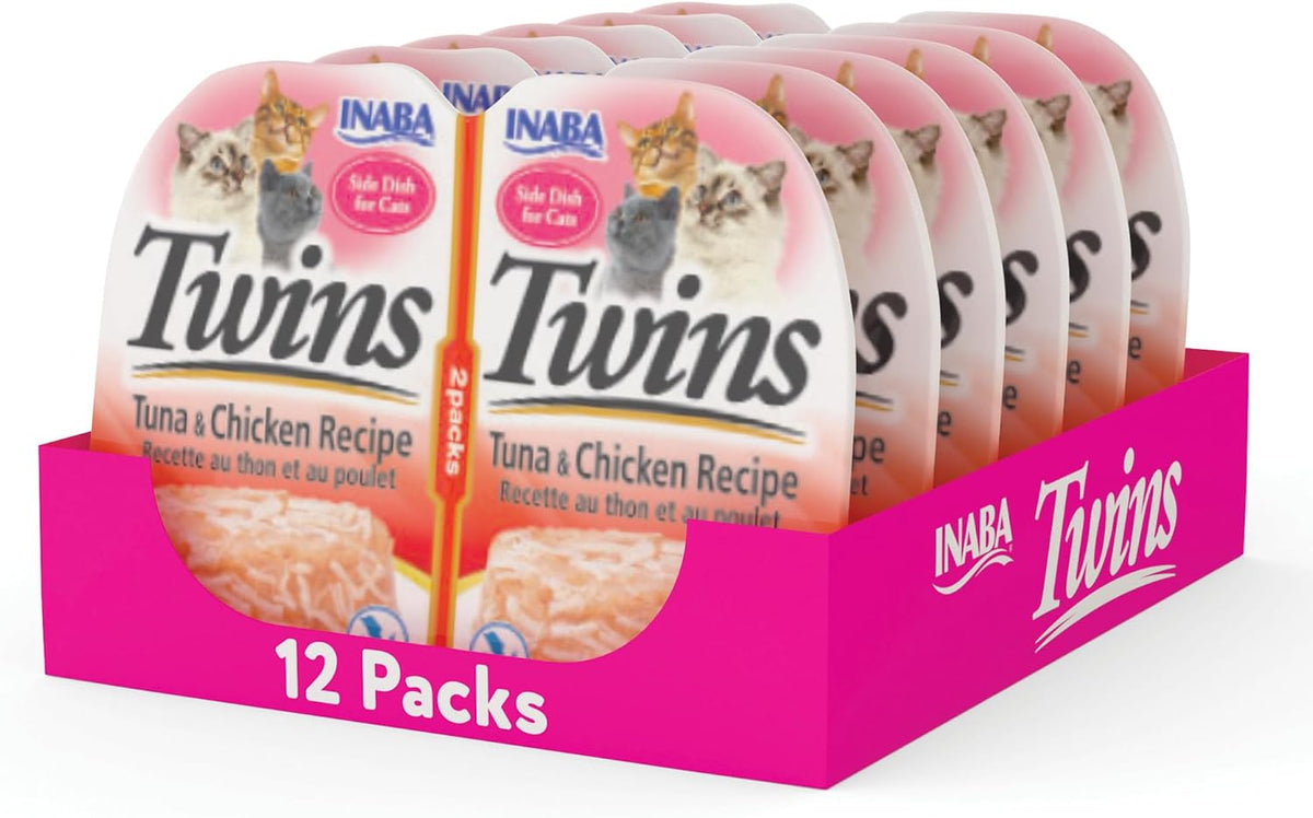 INABA Twins for Cats, Side Dish/Topper Cups, 1.23 Ounces per Serving, 12 Servings, Tuna & Chicken with Salmon Recipe - Image 10