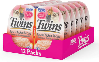 INABA Twins for Cats, Shredded Chicken & Broth Gele Side Dish/Topper Cups with Green Tea Extract, 1.23 Ounces per Serving, 12 Servings, Tuna & Chicken with Scallop Recipe - Image 9