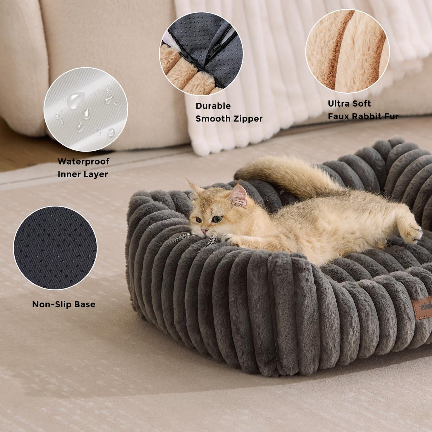 Top view of Zomisia rectangular cat and dog bed