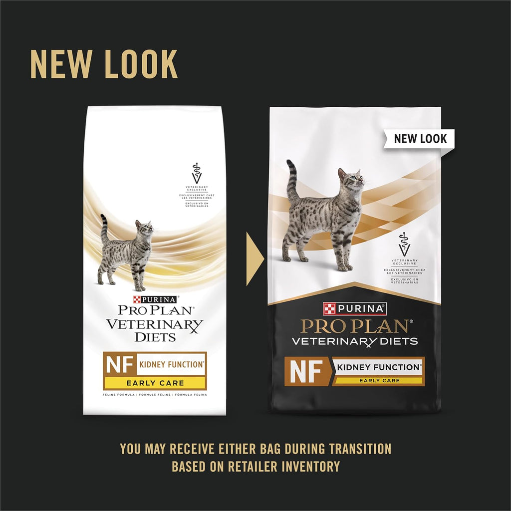 Pro Plan Veterinary Diets Purina NF Early Care cat food bag side profile showing ingredients.