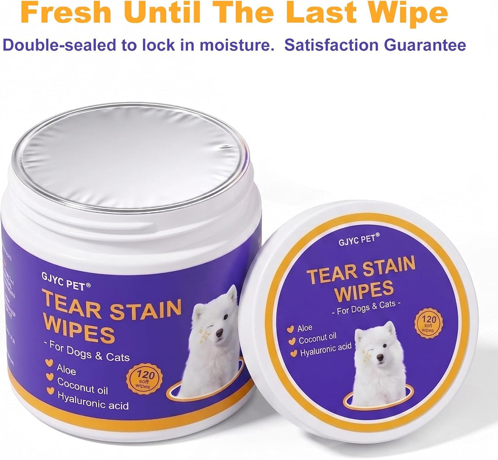 Premium imported pet face wipes for crust and odor removal