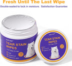 Premium imported pet face wipes for crust and odor removal
