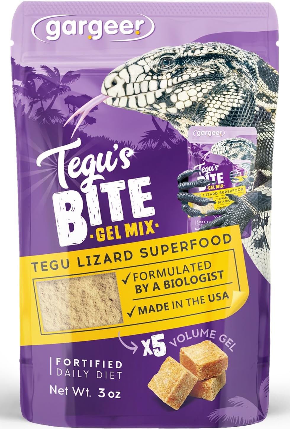 Gargeer 3oz Bearded Dragon Food. Complete Gel Diet for Both Juveniles and Adults. Proudly Made in the USA, Using Premium Ingredients, Fortified Gourmet Formula. Enjoy! - Image 9