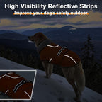 Close up of Lelepet dog coat reflective safety strips