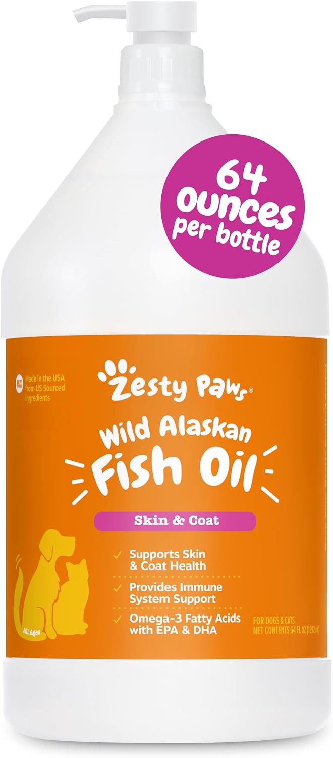 Natural wild Alaskan salmon and pollock oil blend for pets
