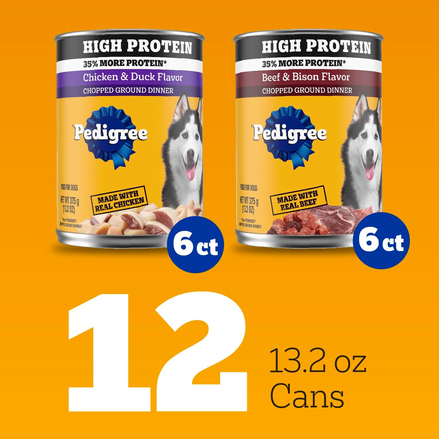 Pedigree High Protein canned soft dog food pack with authentic USA imported product details