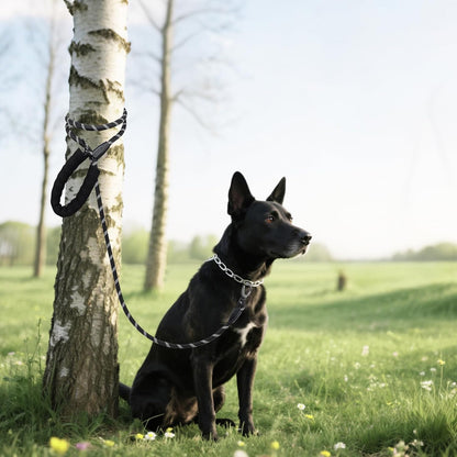 Durable weather resistant Wodondog nylon dog leash for camping and hiking.