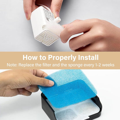 Hoetek replacement pump sponges for pet water fountain maintenance