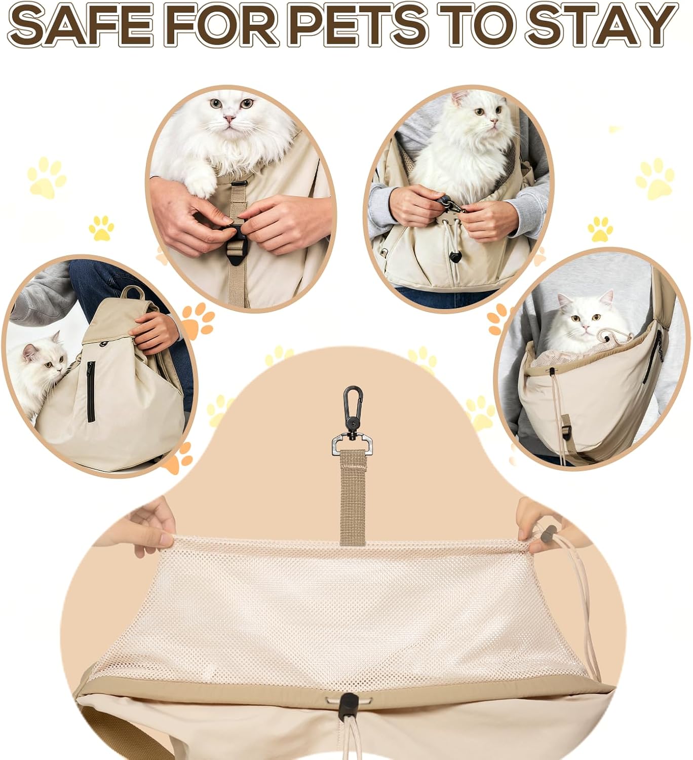 Bqclab pet sling carrier with adjustable shoulder strap