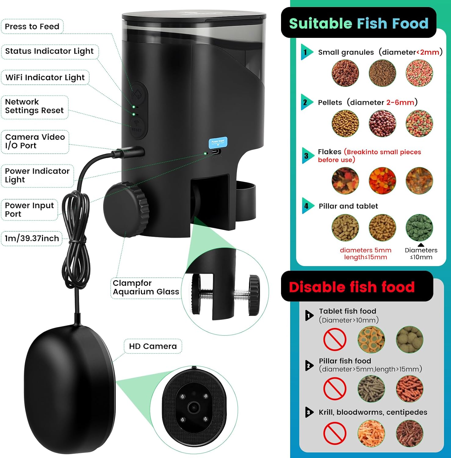 Fishkeeper WiFi fish feeder demonstrating dual band connectivity compatibility with home routers.