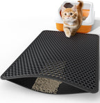 Powools Cat Litter Mat - 23.2" x 14.6" Small Litter Box Mat with Double Layers, Urine-Proof and Non-Slip Litter Trapping Mat, Easy to Clean Kitty Litter Mats for Floor, Scatter Control, Grey - Image 12