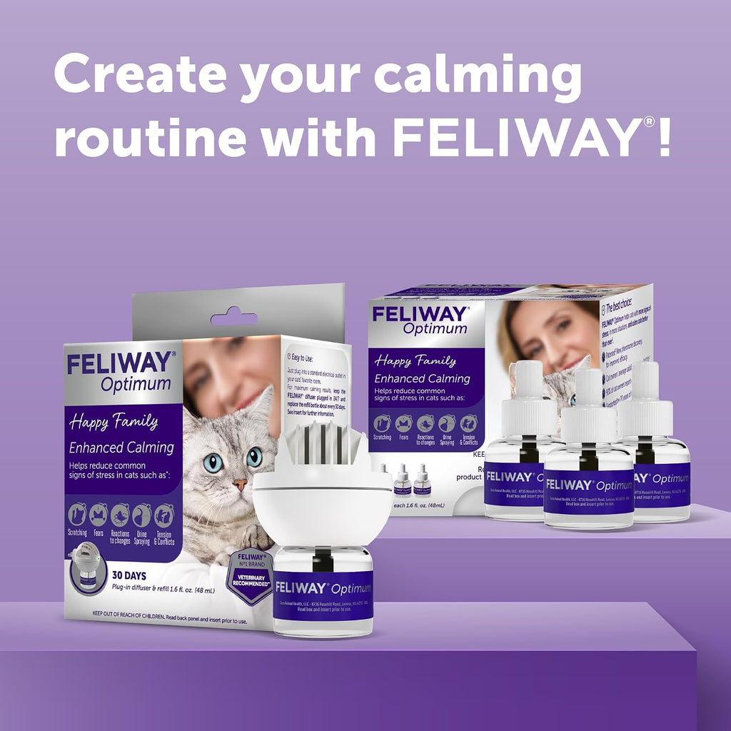 FELIWAY Optimum Cat Calming Diffuser Refill (3 Pack, 90 Day Supply) - Cat Pheromone Diffuser Refill for Advanced Support to Reduce Stress, Spraying, Scratching, Fighting and Hiding - Image 10