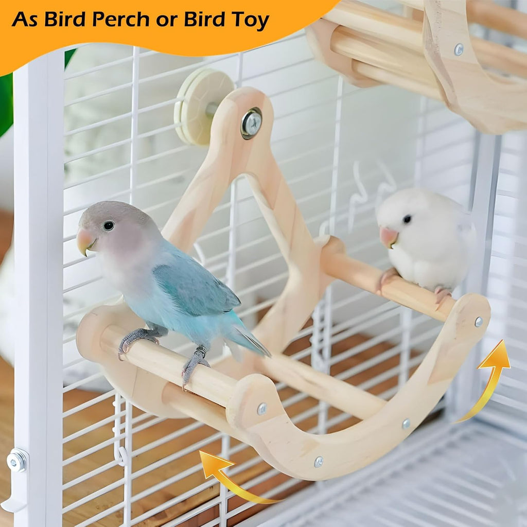 Multiple wooden perches on Jevnd exercise wheel accessory