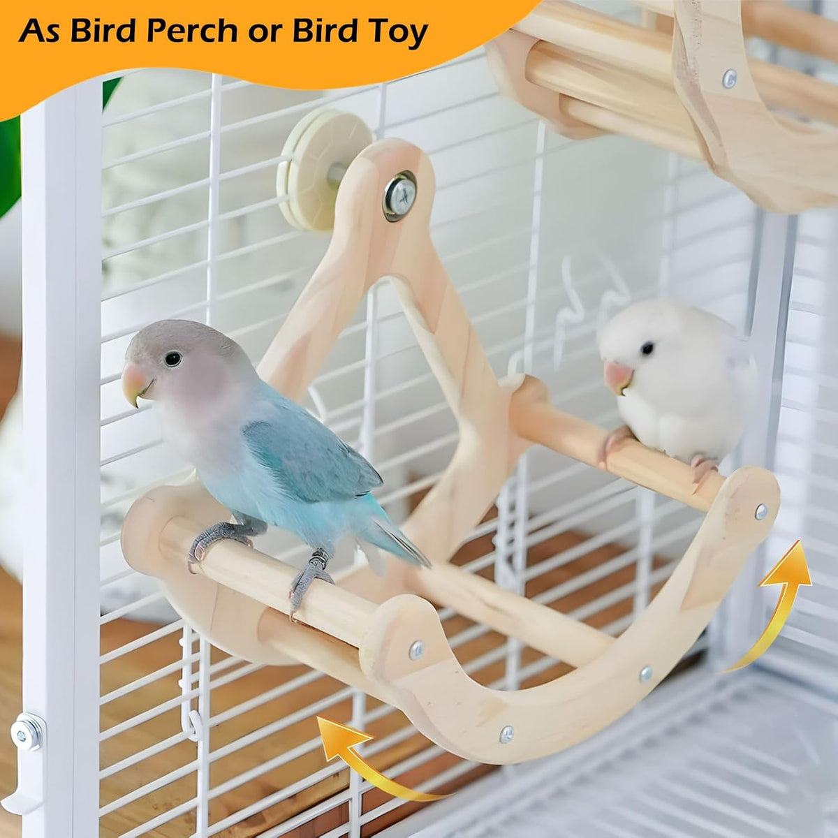 Multiple wooden perches on Jevnd exercise wheel accessory