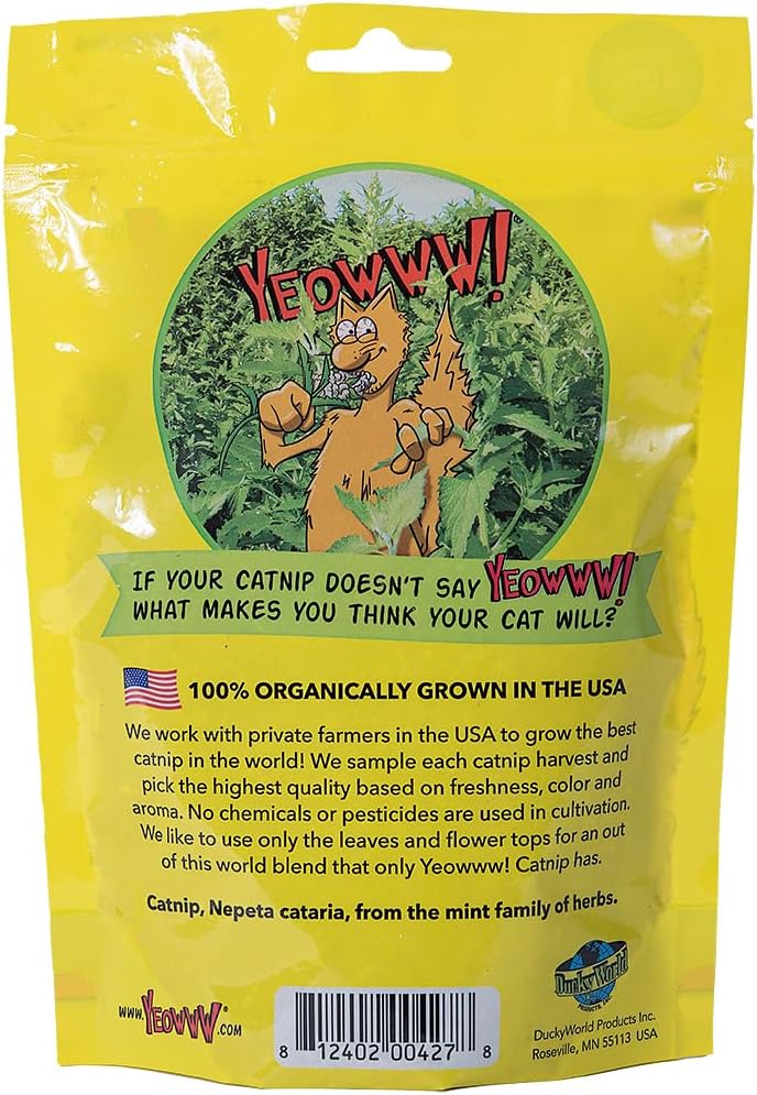 Organic catnip leaf and flower top blend resealable zipper bag packaging