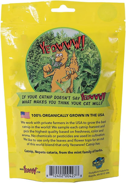 Organic catnip leaf and flower top blend resealable zipper bag packaging