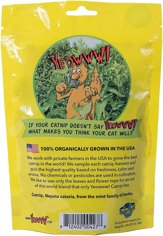 Organic catnip leaf and flower top blend resealable zipper bag packaging