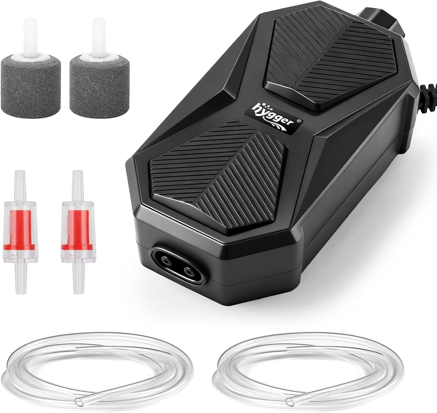 hygger Aquarium Air Pump, Ultra Quiet Oxygen Aerator with Air Stone Airline Tubing Check Valve, Aquarium Fish Tank Air Bubbler for 3 to 79 Gallon Tank and Bucket - Image 9