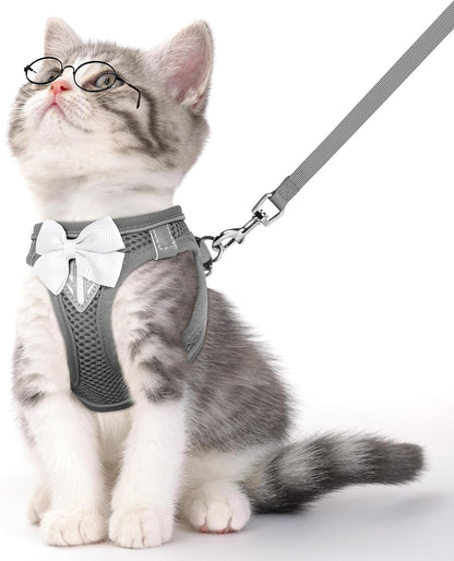 Cat Vest Harness and Leash Set for Walking Escape Proof, Adjustable Kitten Harness Breathable Mesh with Reflective Strips Harness for Kitty Puppy Bunny (Blue, XS) - Image 10