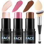 Elalrau cream contour stick makeup kit front view featuring highlighter blush and bronzer
