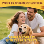 Pack of four individually wrapped wholesome dog treats for dental hygiene.