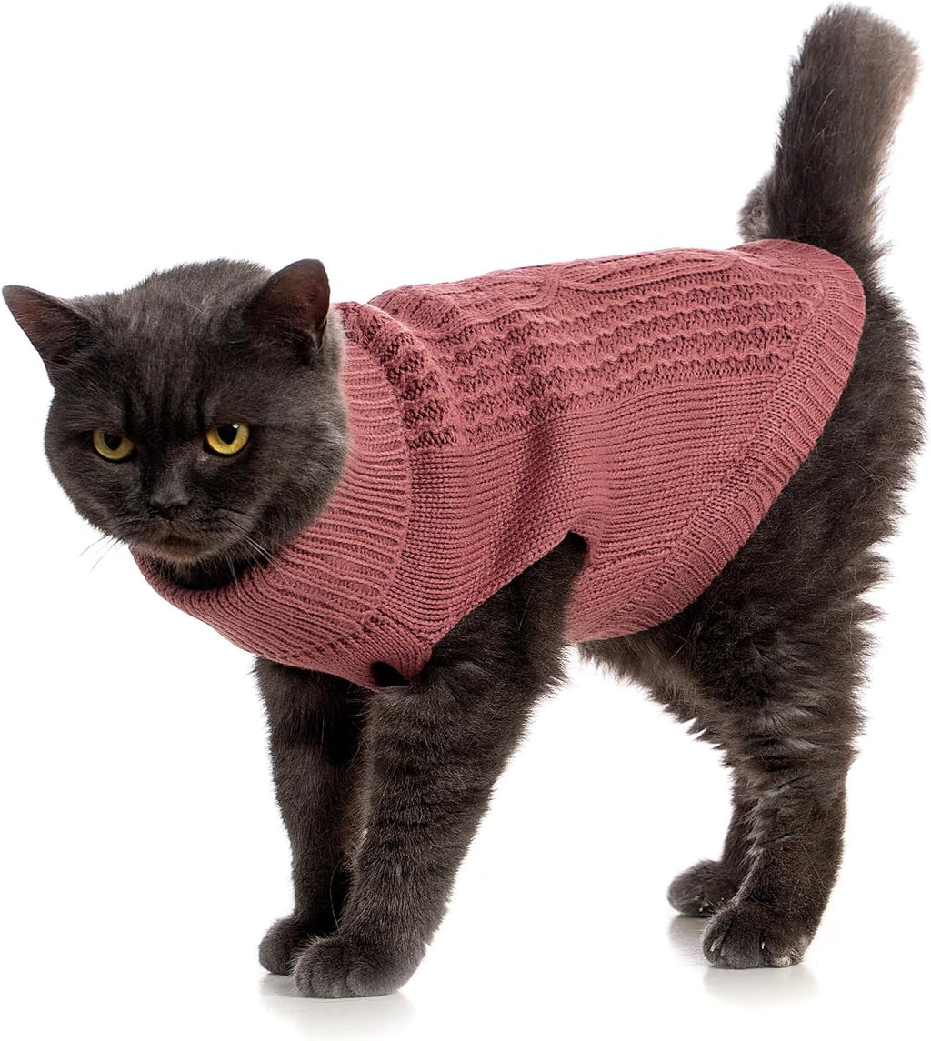 Premium winter knit outerwear for small pets showcasing the hypoallergenic acrylic yarn quality