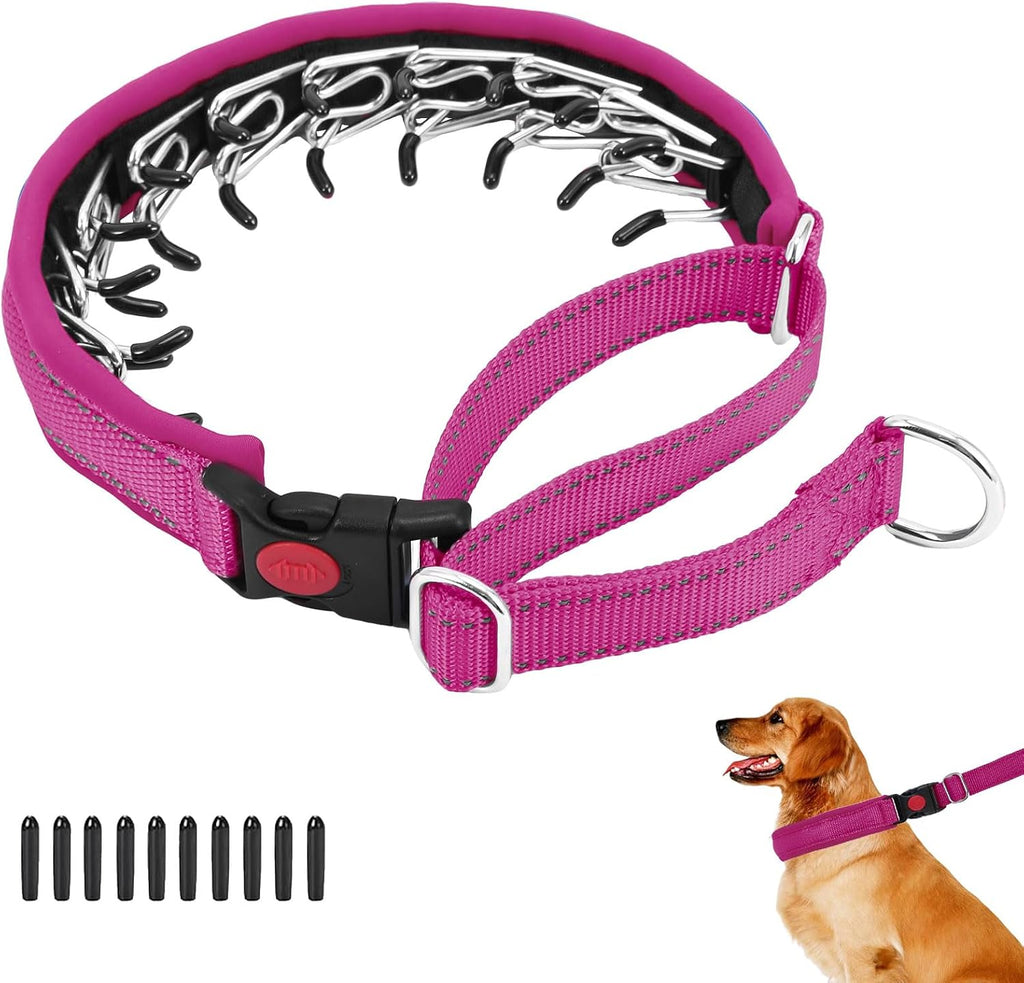 No Pull Martingale Dog Collar for Large Medium Small Dogs, Heavy Duty Nylon Reflective Adjustable Anti Pull Slip Collar with Buckle for Training Walking M Dark Blue - Image 13