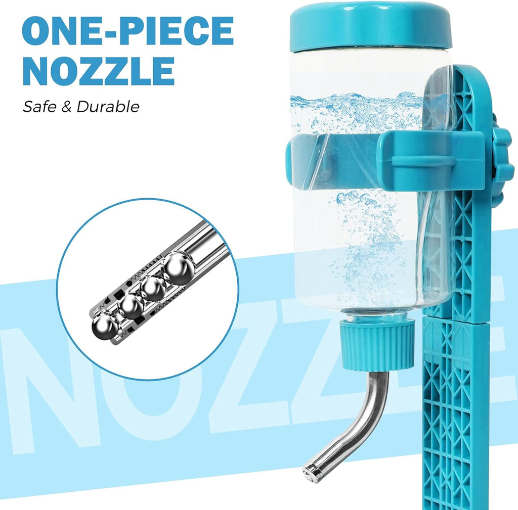 VANNON Pet Standing Water Dispenser Top Fill Dog Water Bottle Dispenser with Stand Leakproof Pet Slow Water Bottle for Small Animals, 13oz, BPA Free, Adjustable Height, Blue - Image 4
