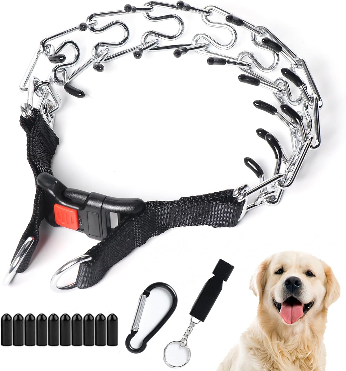 Pinch Collar for Dogs,Adjustable Dog Training Collar for Small Medium Large Dogs with Quick Release Buckle, No Pull Dog Collar Prong(S,10"-13") - Image 9
