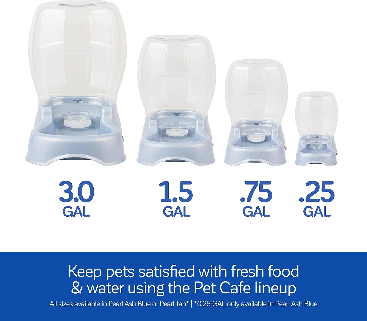 Wide mouth bottle design of the Petmate Cafe waterer for easy cleaning.