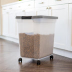 Detailed view of snap-lock latch on Iris USA container