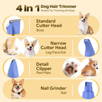 AIBORS four in one pet hair clipper interchangeable heads layout