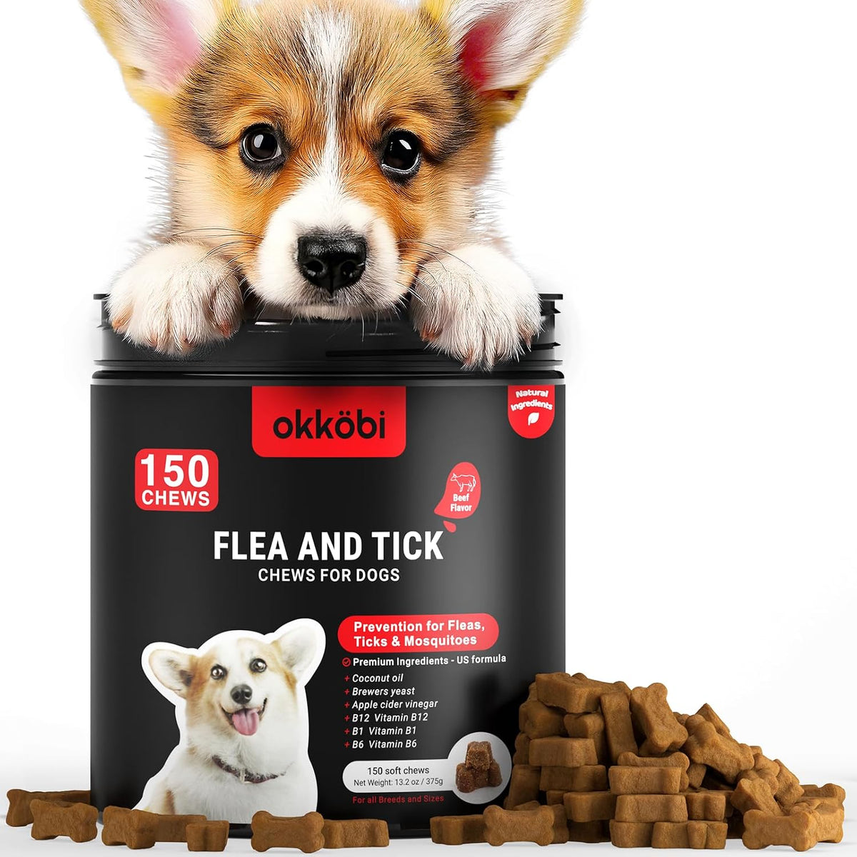 Flea and Tick Prevention Chewables for Dogs - 150 Chews - Flea & Tick Control - Vet-Approved Oral Treatment - Chicken Flavor - Image 10