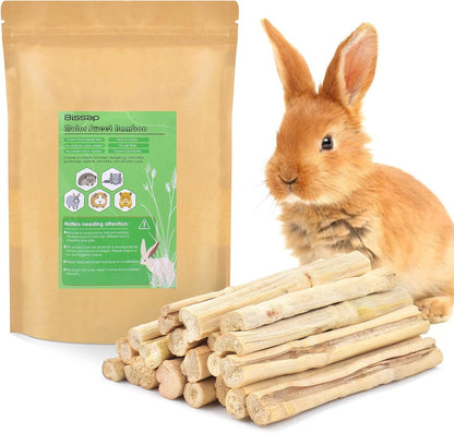 Bissap Sweet Bamboo Chew Sticks front view package with natural wood treats for small pets