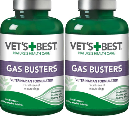 Vet's Best Gas Busters Dog Supplements - Gas, Bloating, Constipation Relief and Digestion Aid for Dogs - 90 Chewable Tablets - Image 9