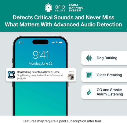 Close up of Arlo Essential security camera lens and design