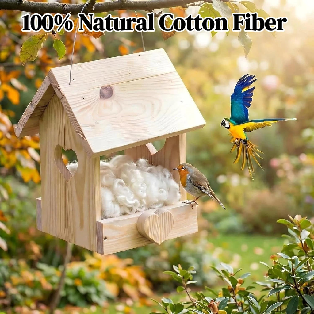 Fluffy organic cotton fibers for small animals