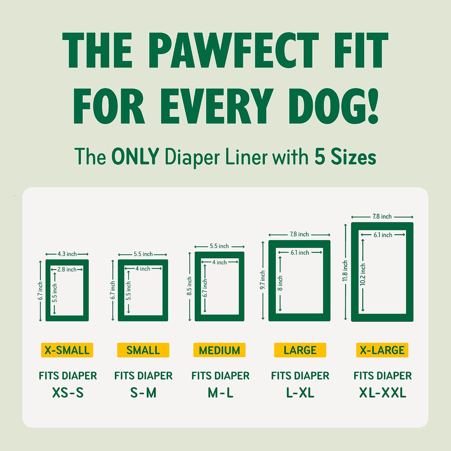 Leak proof pet belly band liner turning liquid into gel for rash prevention