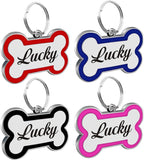 EDSG stainless steel pet ID tag close up view highlighting laser engraving clarity.