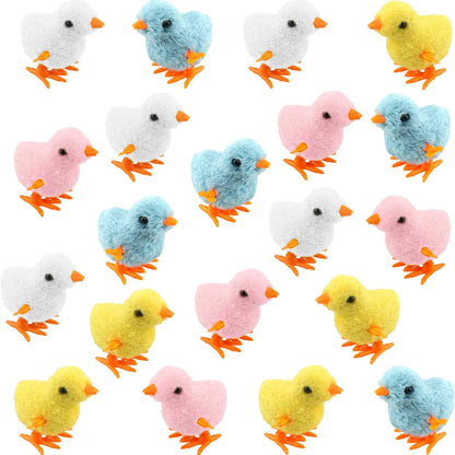 Cagemoga wind up easter chicken plush toys front view group pack