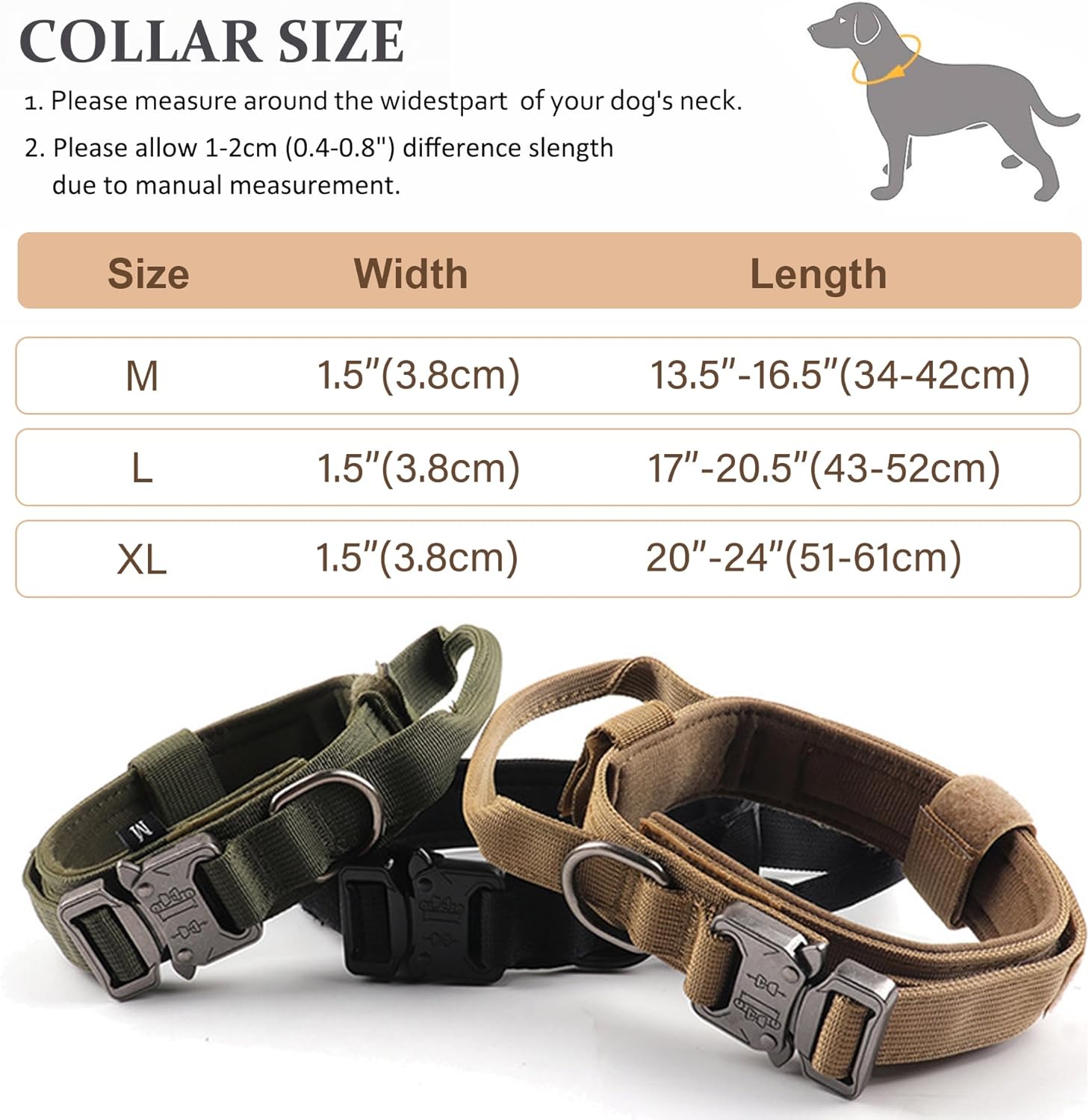 Cadono heavy duty tactical collar side profile