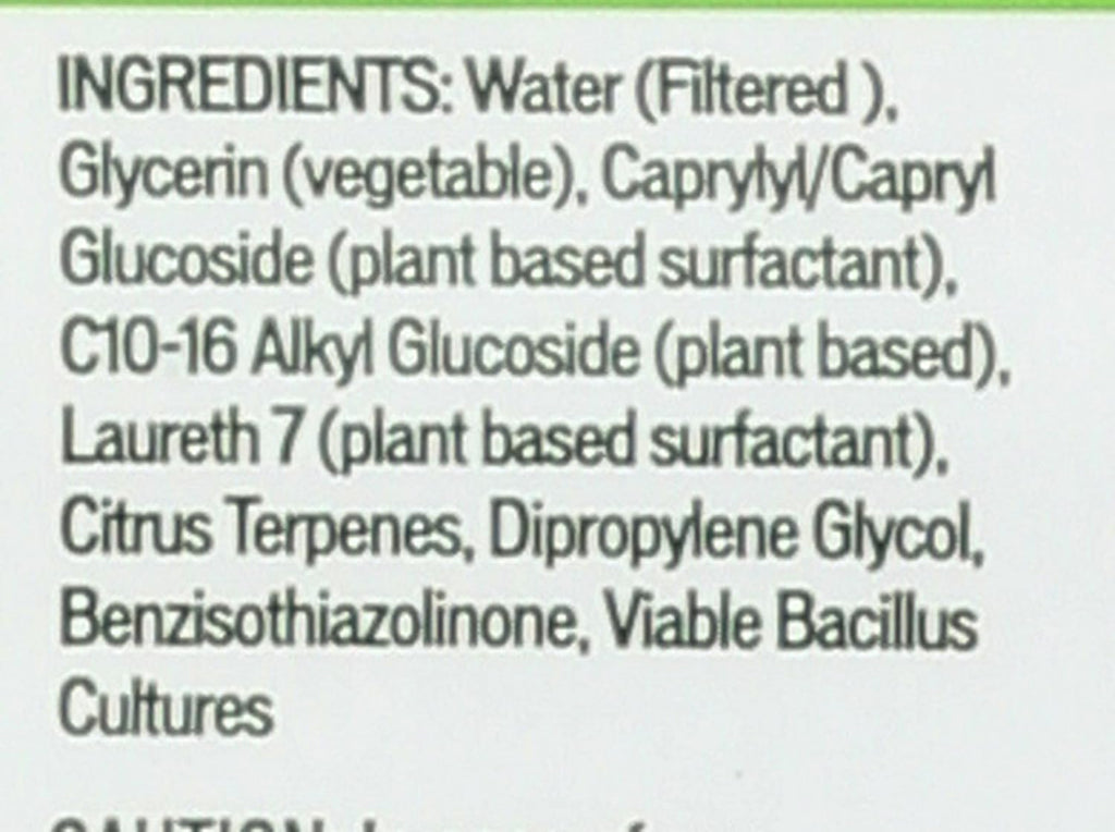 Biokleen enzyme cleaner spray nozzle and cap features