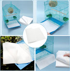 Clean bird cage setup with Gbachoose disposable floor mat