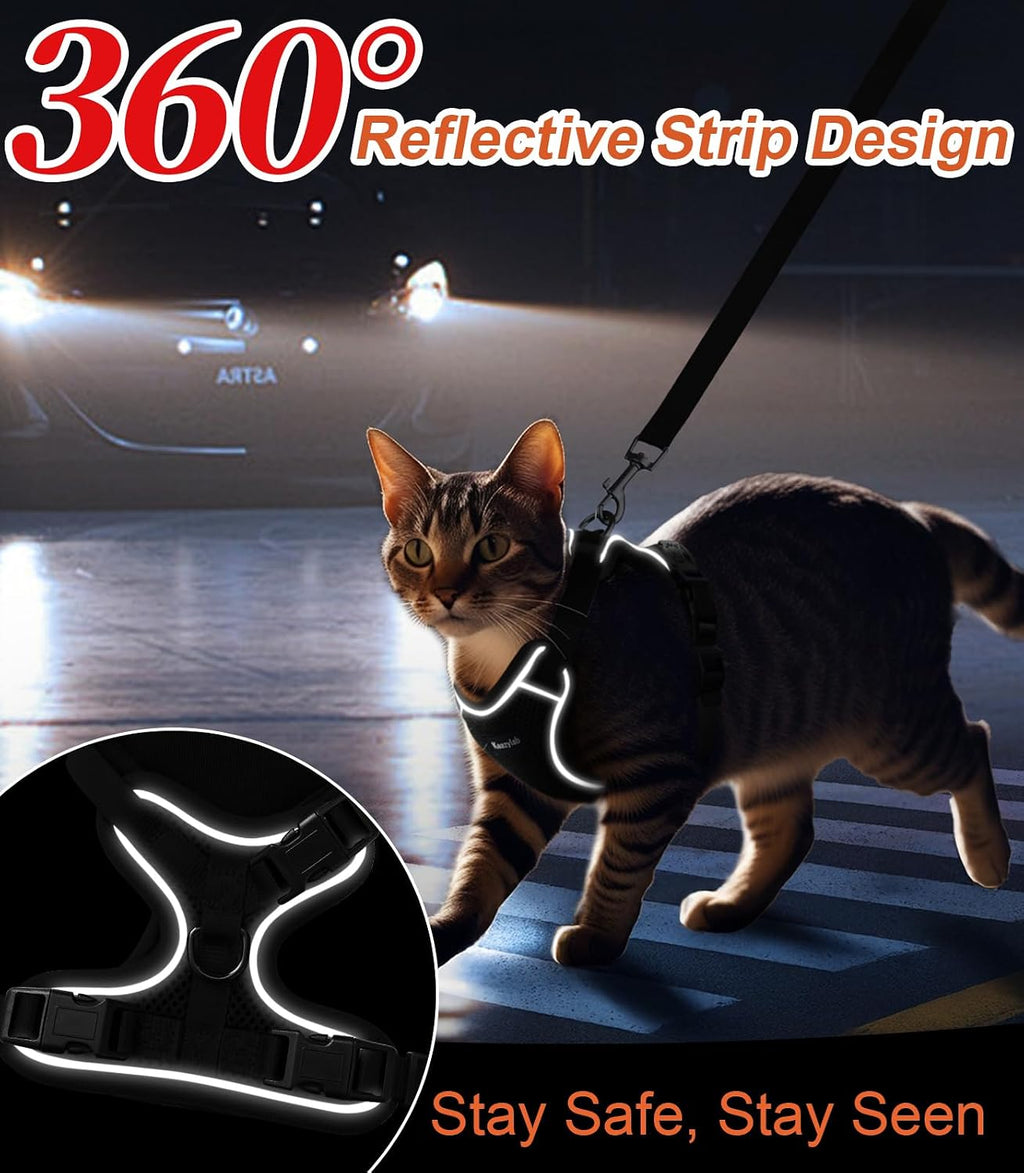 Adjustable small size cat harness for outdoor travel side angle.