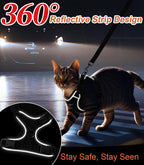 Adjustable small size cat harness for outdoor travel side angle.