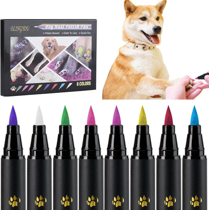Easy to apply pet claw paint pens for creative dog grooming designs