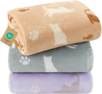 Luciphia 3 Pack Dog Blankets, Soft Fleece Puppy Blanket with Cute Bone Print, Cozy Pet Throw Blanket for Crate Couch Bed Travel, Machine Washable, Blue/Grey/Khaki,23x16 - Image 9