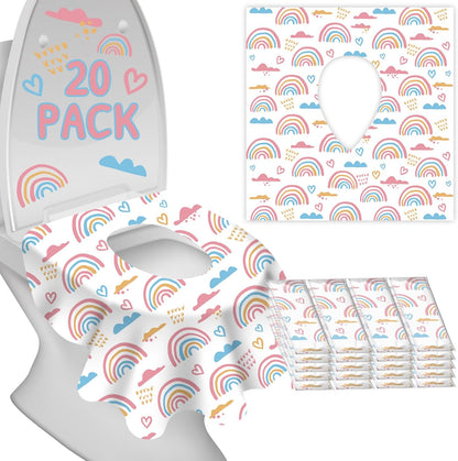 Peyazoco disposable toilet seat covers front view of twenty pack packaging