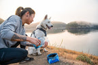 Reflective trim detailing on the Ruffwear Quencher dog food bowl